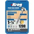 Kreg #7 1-1/4 In. Fine Maxi-Loc Washer Head Zinc Pocket Hole Screw, 1200PK SML-F125-1200